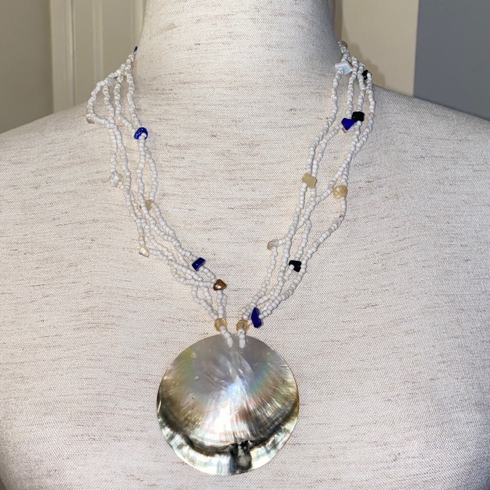 Multi-Strand Shell Pendant Necklace